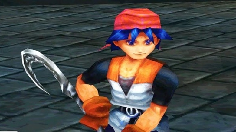 Serge with a hooked weapon in Chrono Cross