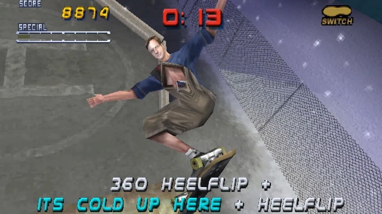 A heelflip combo in Tony Hawk's Pro Skater 2