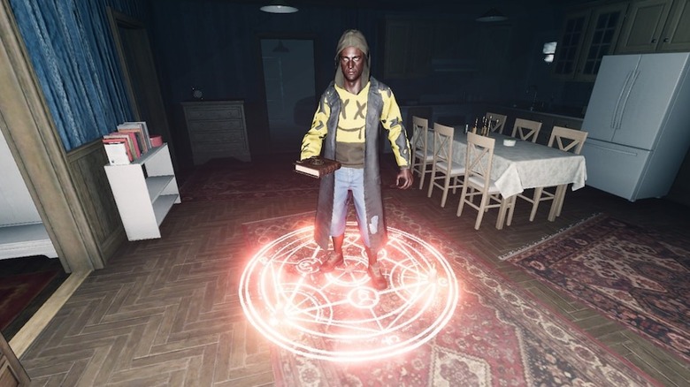 A player summons a protective magical circle in Ghost Exile