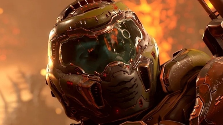 Doom guy looking off in the distance