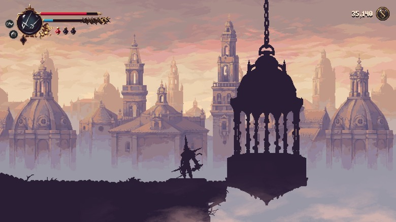 Penitent One standing over city