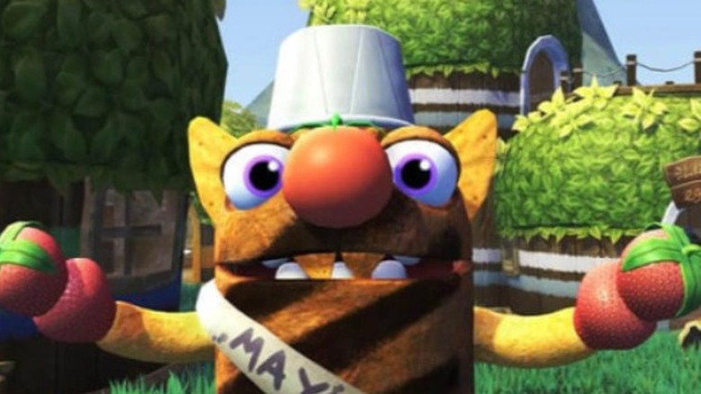 A grumpus wearing a sash reading "mayor"