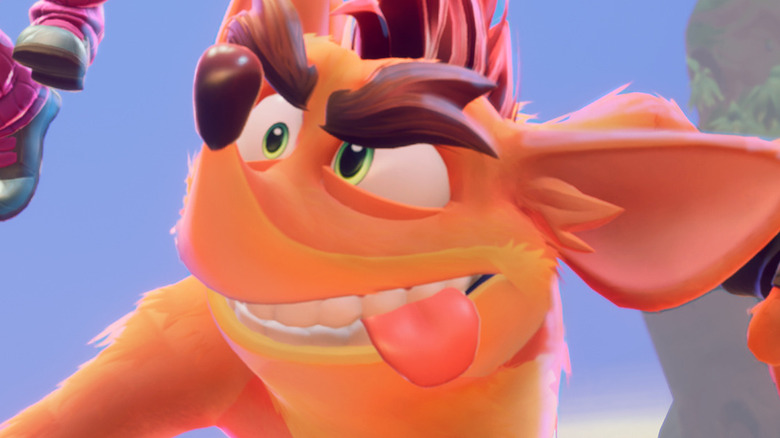 Crash Bandicoot sticking out tongue