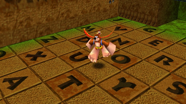 Banjo running through the sandcastle in "Banjo-Kazooie"