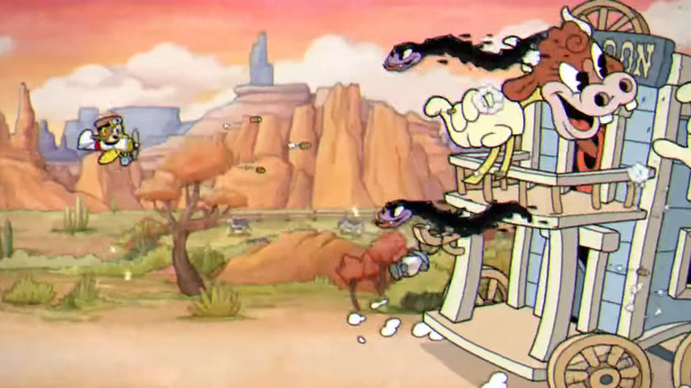 Cuphead Winchester battle gameplay