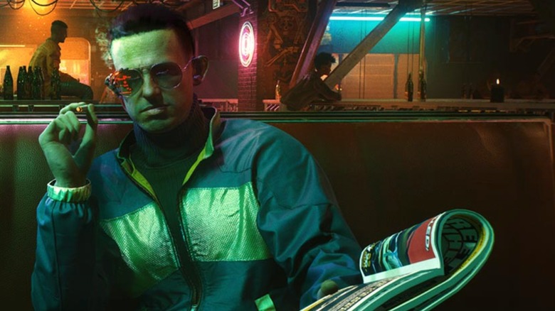 sunglasses man in cyberpunk 2077 