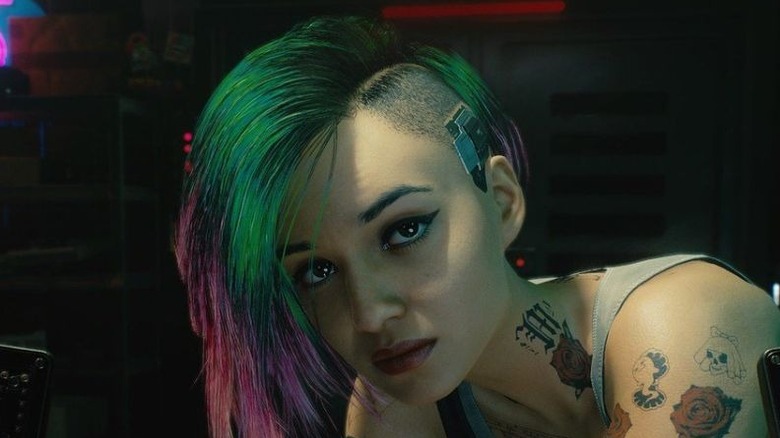 Cyberpunk tattoo lady