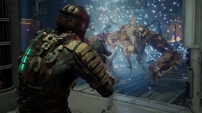 Isaac using stasis on a necromorph