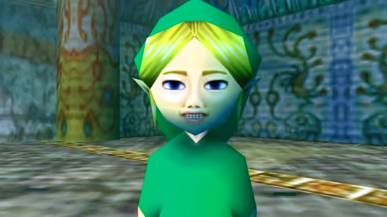 Link's creepy shell in The Legend of Zelda: Majora's Mask