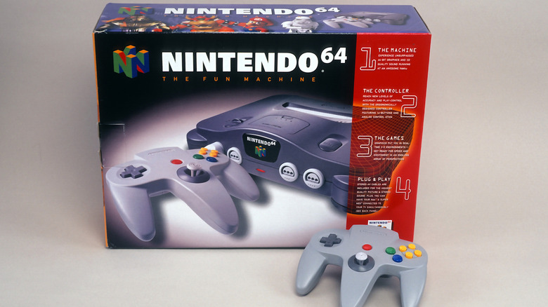Nintendo 64 in box with controller