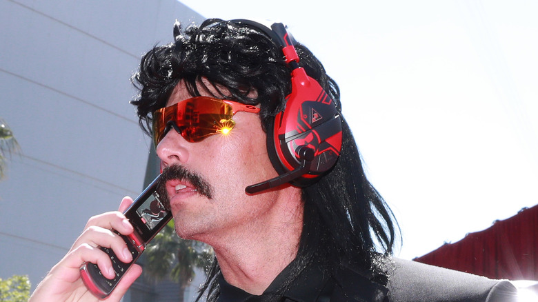 Dr Disrespect answering his flip phone