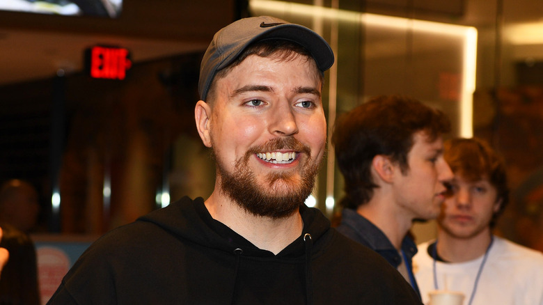 MrBeast smiling at MrBeast burger