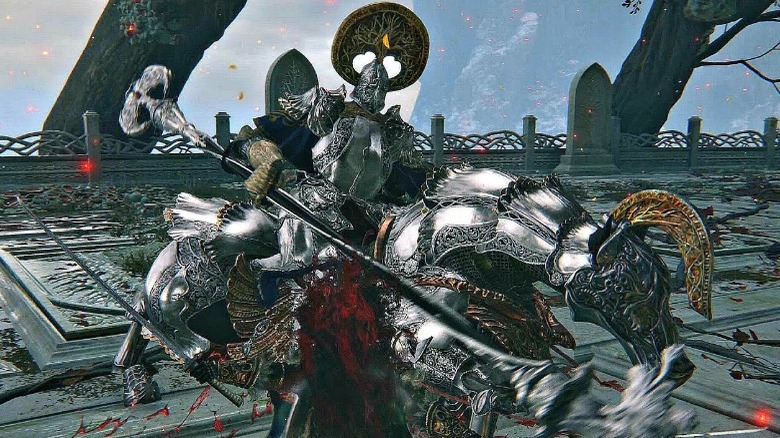 Player fighting Loretta