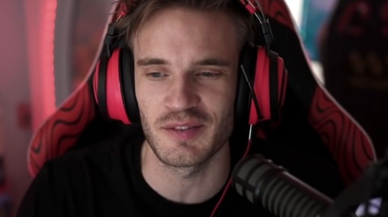 PewDiePie talking with headphones