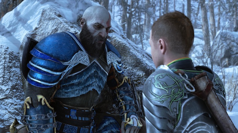 Kratos chatting with Atreus