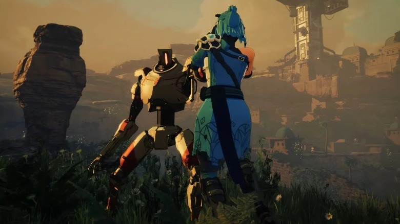 Robot holding Ayana