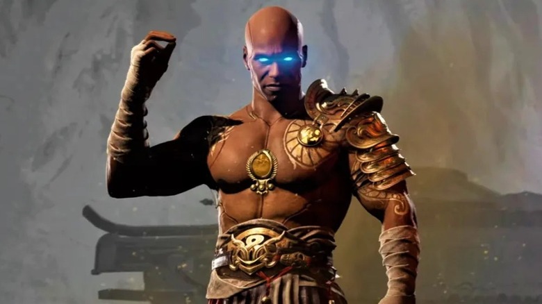 Geras with glowing blue eyes