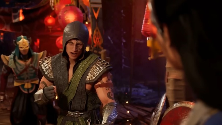 Reptile preparing to fight