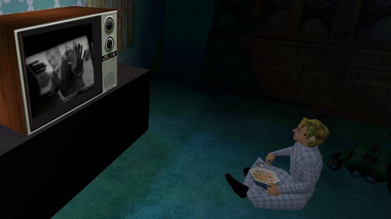 Billy watches tv