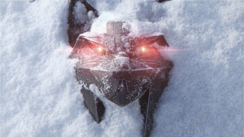 Lynx medallion in snow