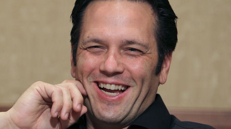 Phil Spencer smiling and laughing