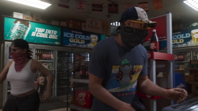 Jason and Lucia robbing convenience store