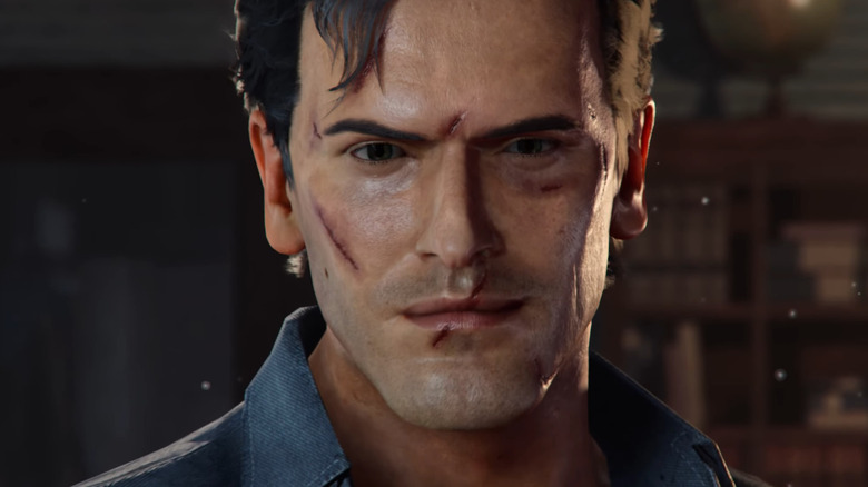 Ash Williams game character closeup