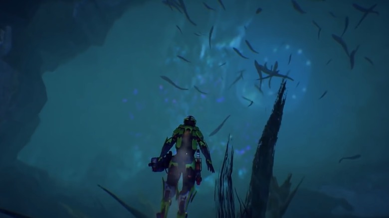 javelin swimming underwater