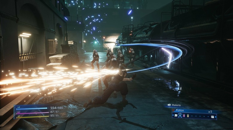 Zack fights in the simulation