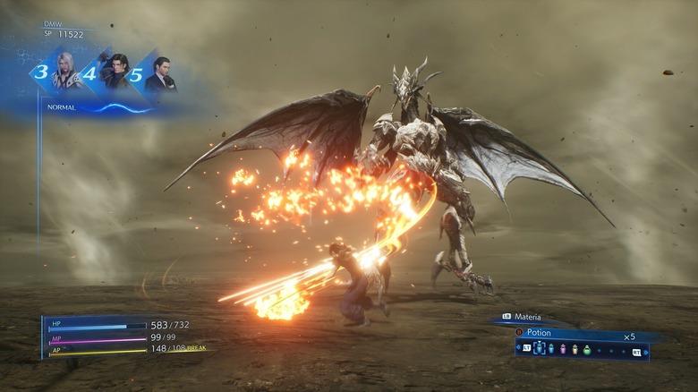 Zack battles Bahamut