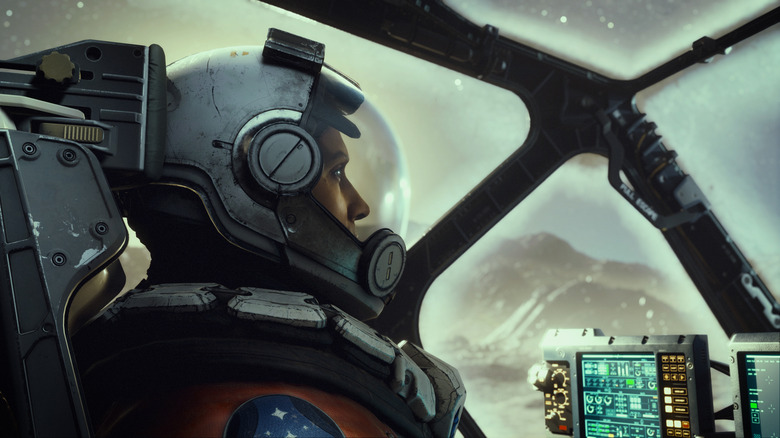 Starfield astronaut ship