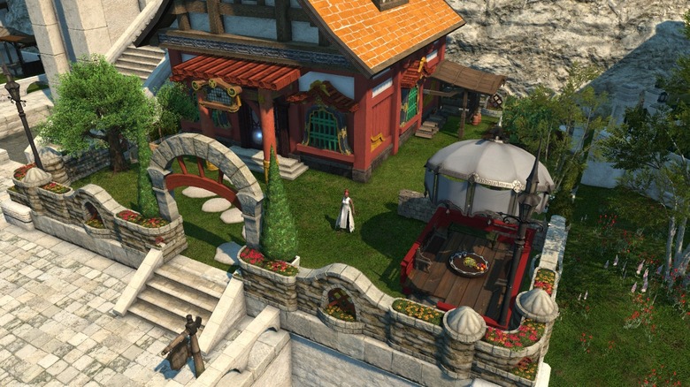 Player house and garden seen from above