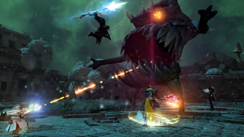 Final Fantasy XIV monster fight
