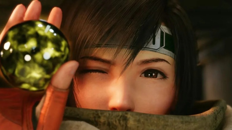 Yuffie winking at materia