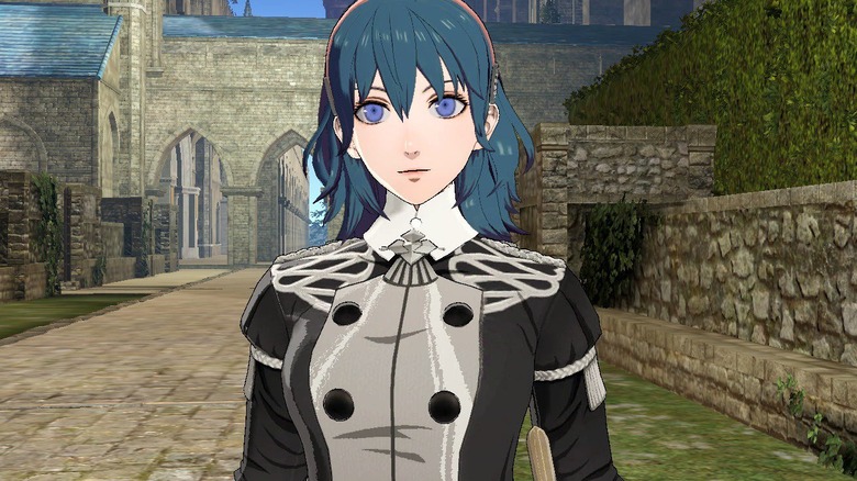 Female Byleth's expansion pass outfit in Fire Emblem: Three Houses