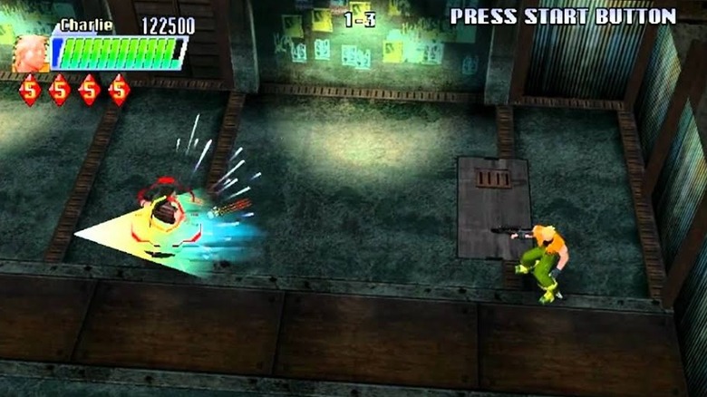 Charlie Nash blasts an enemy in Cannon Spike
