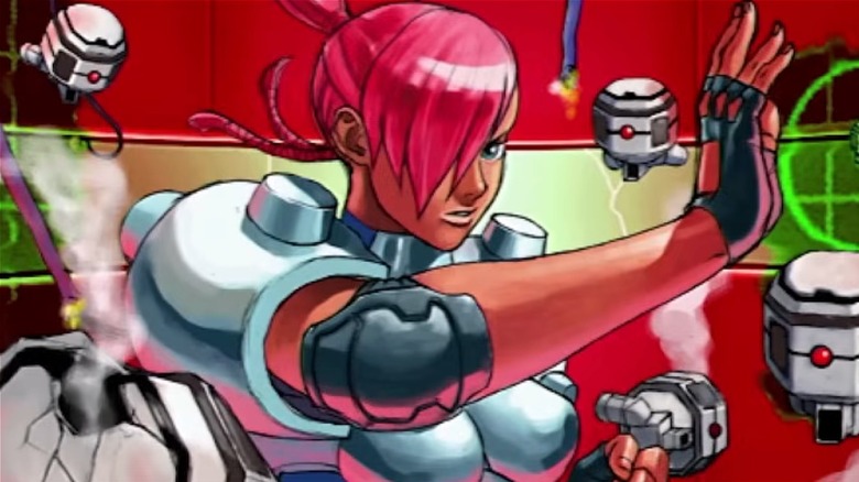 Simone posing after a fight in Cannon Spike ending art
