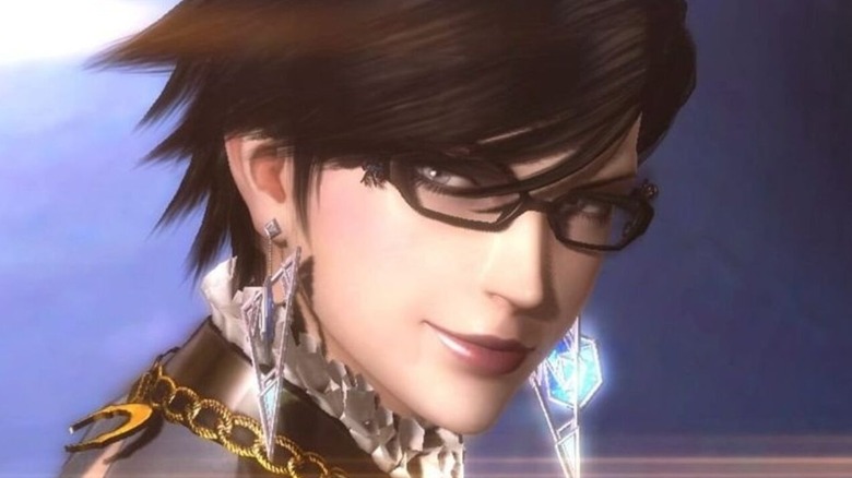 Bayonetta with amused smirk