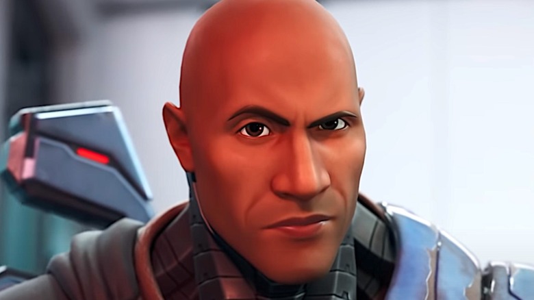 Dwayne Johnson quirking eyebrow