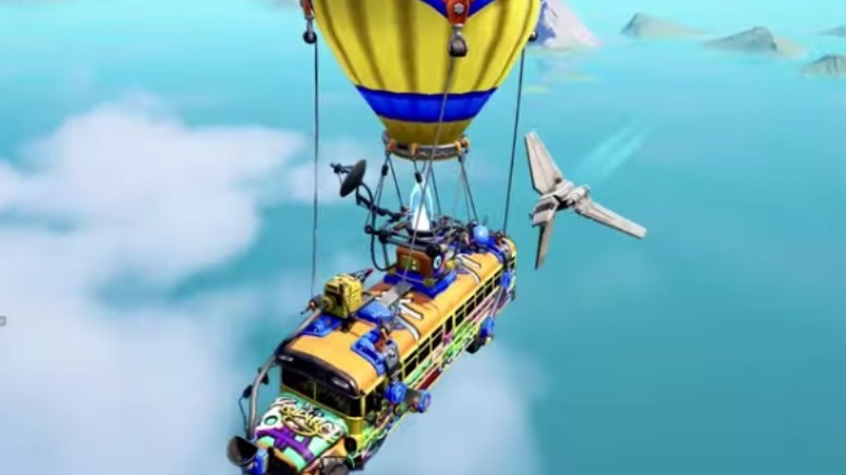 Vader's ship flying near Battle Bus