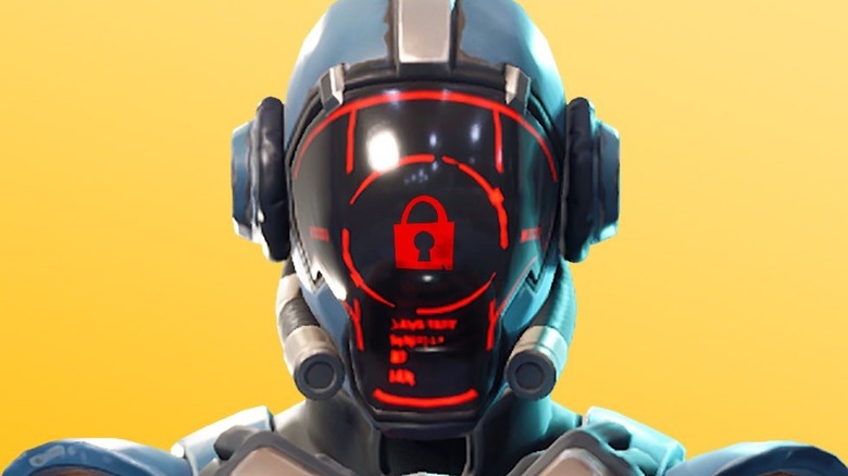 Fortnite robot character close up