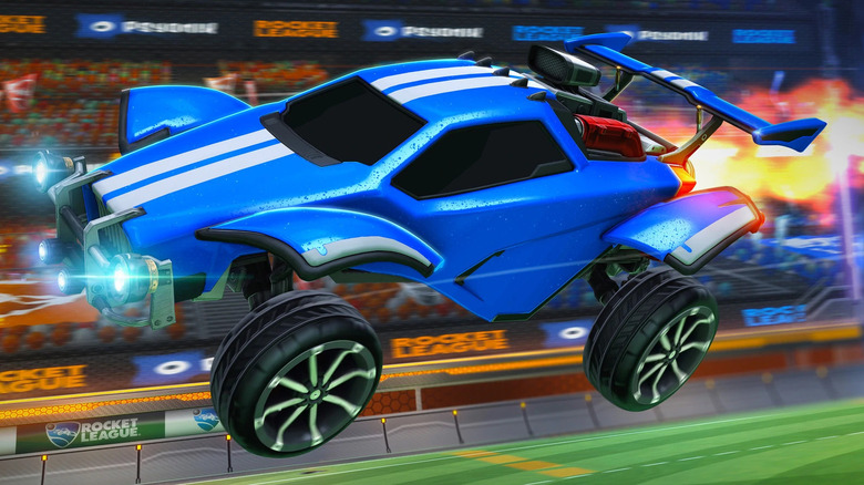 Octane car rocketing through the air