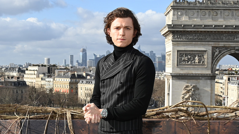 Tom Holland on set for the Uncharted movie from PlayStation Productions
