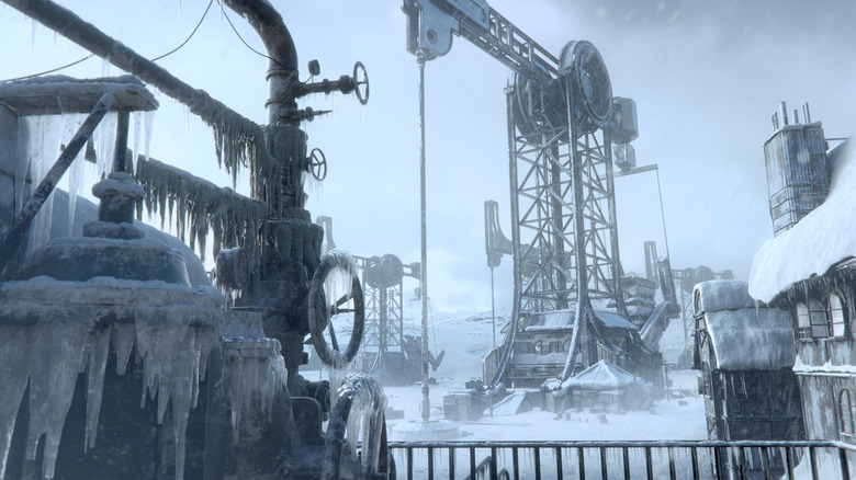 snow covered drill outpost