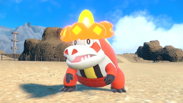 Crocalor standing in desert