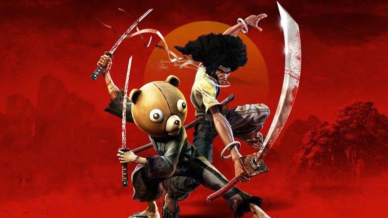 Kuma and Afro swiping swords