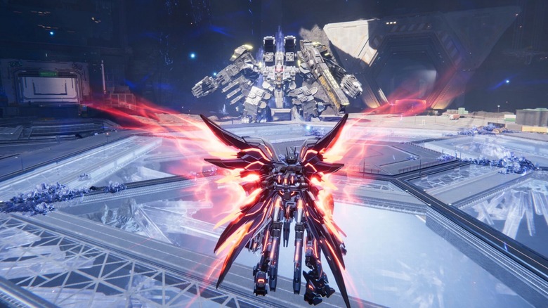 Two mechs fighting in "MechaBreak"