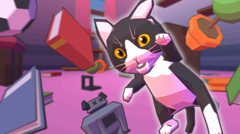 The cat from Catlateral Damage jumping