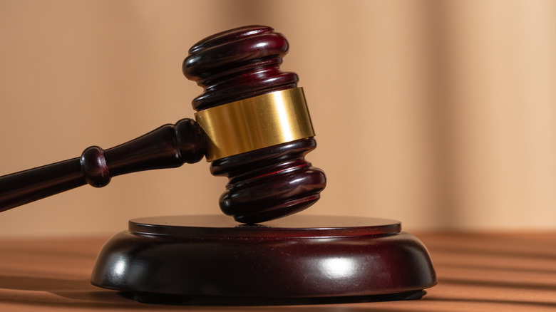 Gavel hitting sound block