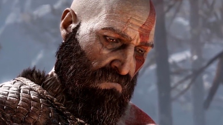 Kratos close up from God of War